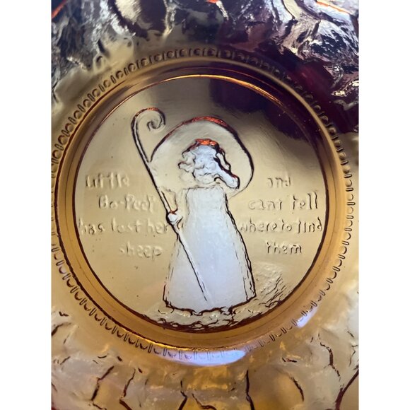 Set of 3 Vintage Amber Glass Nursery Rhyme Plates – 6.5” – Little Bo Peep, Hey D - Picture 8 of 8